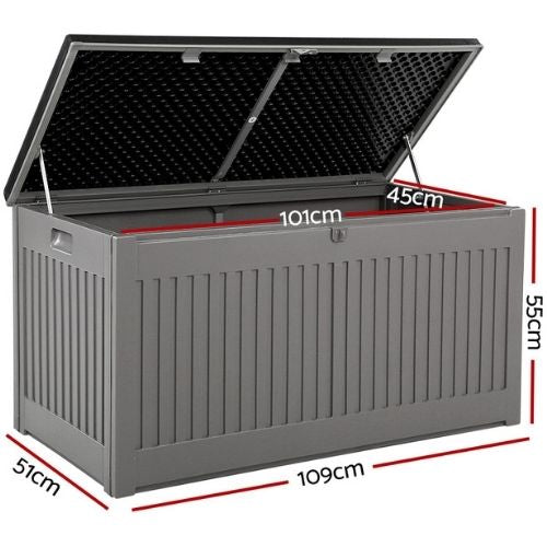 Gardeon Outdoor Storage Box Container Garden Toy Indoor Tool Chest - Dark Grey