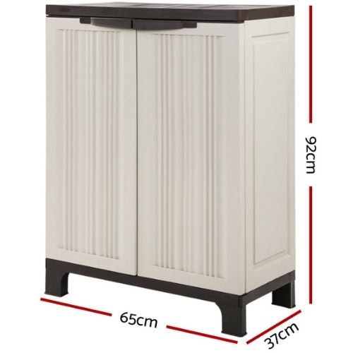 Gardeon Outdoor Storage Cabinet 92cm Lockable Cupboard Garage Adjustable Shelf