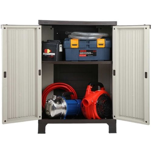 Gardeon Outdoor Storage Cabinet 92cm Lockable Cupboard Garage Adjustable Shelf