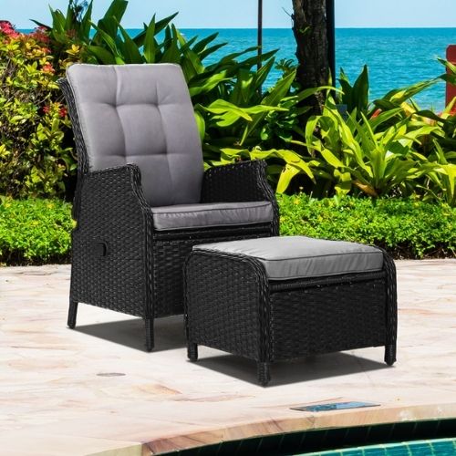 Gardeon Recliner Chair Sun Lounge Setting Outdoor Furniture Patio Wicker Sofa