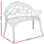 Gardeon Victorian Outdoor Bench Garden Park Patio Lounge Chair Seat - White