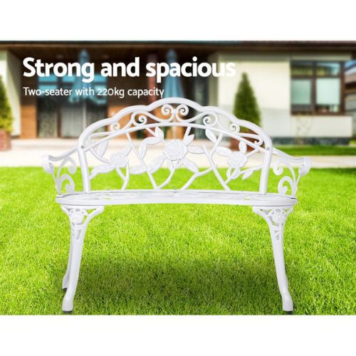 Gardeon Victorian Outdoor Bench Garden Park Patio Lounge Chair Seat - White
