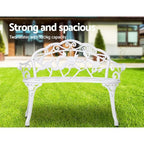 Gardeon Victorian Outdoor Bench Garden Park Patio Lounge Chair Seat - White