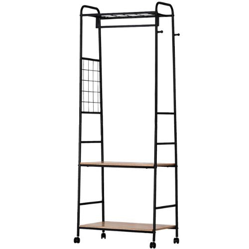 Garment Clothes Rack with 2 Tier Shelves, Metal Clothing Rack Heavy Duty Hanging