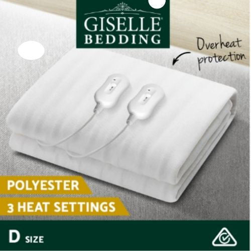 Giselle Fully Fitted Electric Blanket Washable Cover Heated Underlay Pad Double