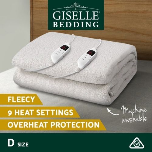 Giselle Heated Electric Blanket 9 Setting Fully Fitted Double Cover Pad Washable
