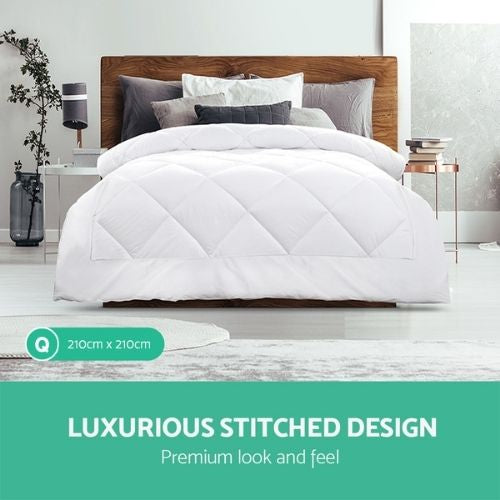 Giselle Queen Bed 700GSM Quilt Microfibre Bamboo Blanket Doona Duvet Comforter