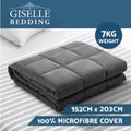 Giselle Weighted Blanket 7KG Adult Heavy Gravity Blankets Deep Relax - Dark Grey