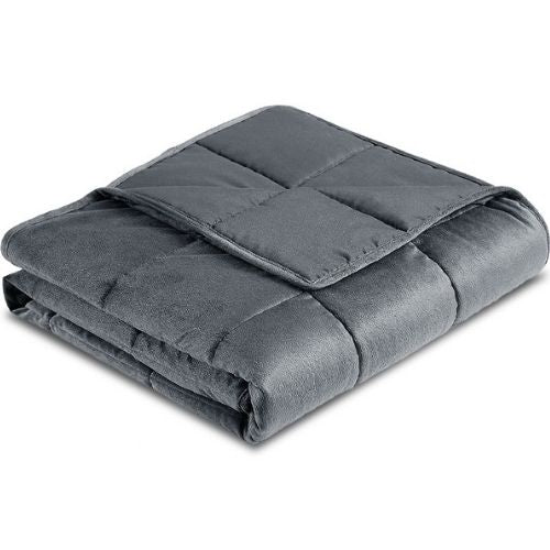 Giselle Weighted Blanket 7KG Plush Cover Kids Adult Deep Relax Calming Dark Grey