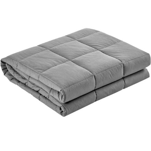Giselle Weighted Blanket Adult 9KG Heavy Gravity Blankets Deep Relax, Light Grey