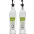 Glass Bottle Oil & Vinegar 2 Pack Stainless Steel Pourer Plastic Cap 30cm (H)