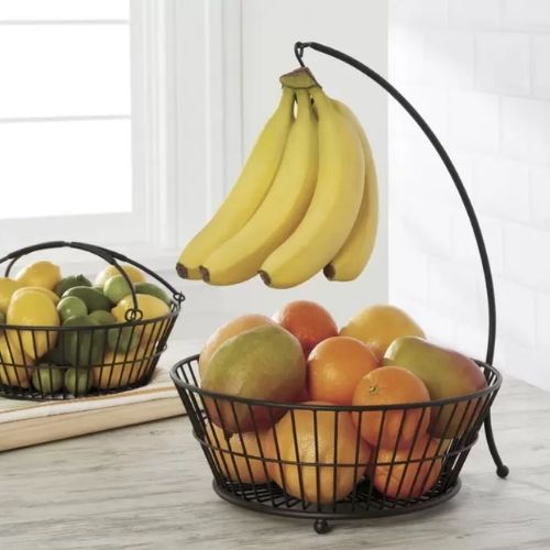 Gourmet Basics By Mikasa Cherie 2 Tier Basket with Banana Hook