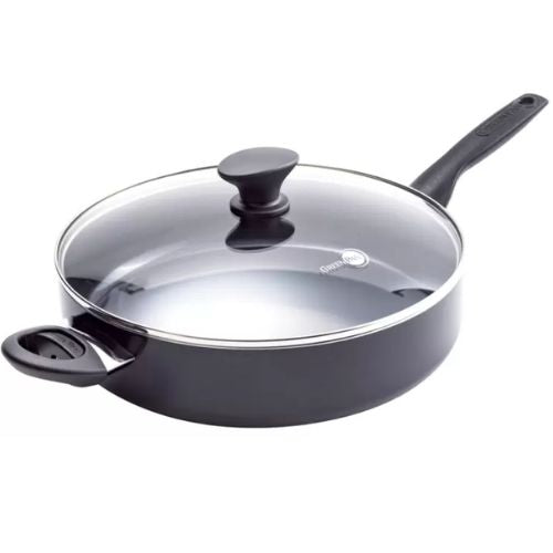 GreenPan Rio Nonstick Large Skillet Pan 30cm With Tempered Glass Lid - Black