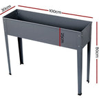 Greenfingers Garden Bed 100X80X30CM Galvanised Steel Raised Planter Standing Box
