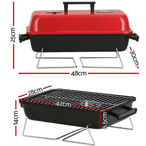 Grillz Portable Charcoal BBQ Grill Camping Barbecue Outdoor Cooking Smoker