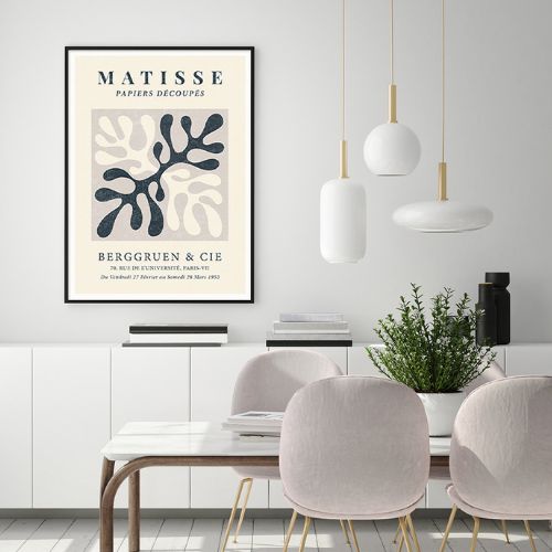 Henri Matisse Black Frame Canvas Wall Art for Home Decor Picture 50cmx70cm