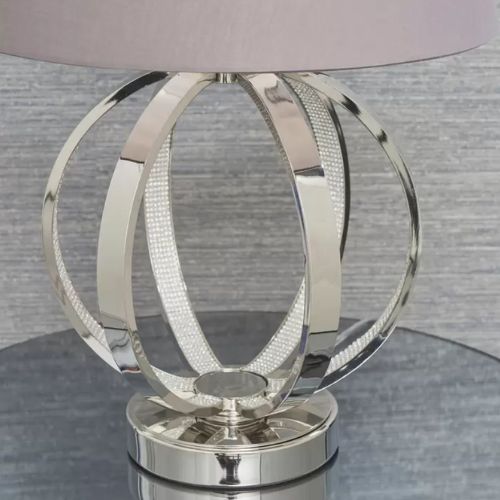 Hudson Living Ritz Table Lamp - Bright Nickel