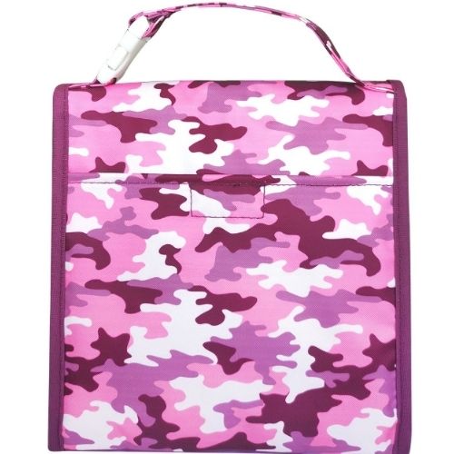 Insulated Junior Lunch Pouch Sachi Style 226 Cooler Carry Case Bag - Camo Pink