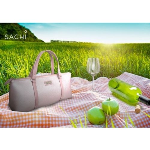 Insulated Wine Purse Sachi Cooler Tote Travel Bag Carrier Handbag - Blush