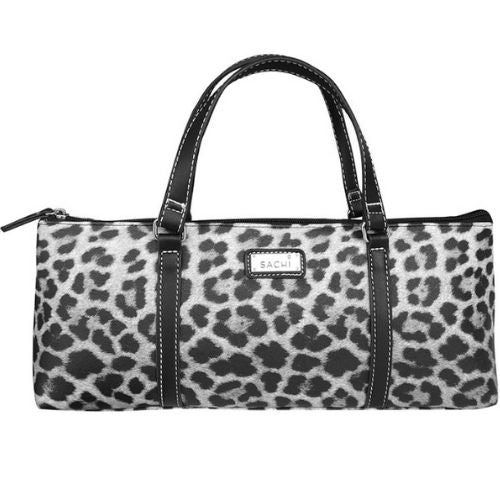 Insulated Wine Purse Sachi Cooler Travel Bag Carrier Handbag - Leopard Grey