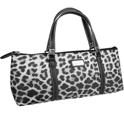 Insulated Wine Purse Sachi Cooler Travel Bag Carrier Handbag - Leopard Grey