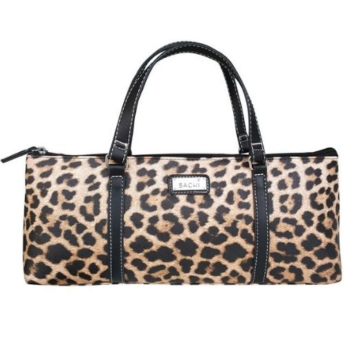 Insulated Wine Purse Sachi Cooler Travel Bag Carrier Handbag - Leopard Natural