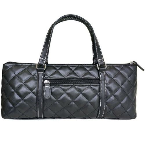 Insulated Wine Purse Sachi Cooler Travel Bag Carrier Handbag - Quilted Black