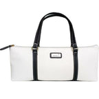 Insulated Wine Purse Sachi Cooler Travel Bag Carrier Handbag - White & Black