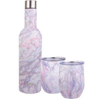 Insulated Wine Traveller Bottle Double Wall Oasis Stainless Steel -Silver Quartz