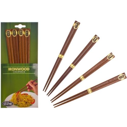 Ironwood Chopsticks Udon/Noodles Set of 4 Pairs Asian Cutlery D.Line