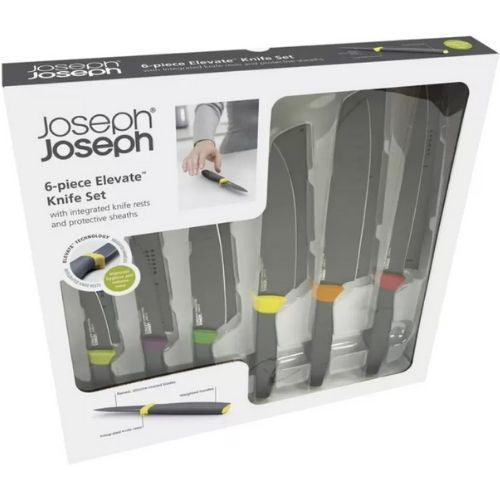 Joseph 6-Piece Elevate Knives Set w/ Integrated Knife Rests & Protective Sheaths