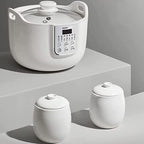 Joyoung White Porcelain Slow Cooker 1.8L with 3 Ceramic Inner Containers