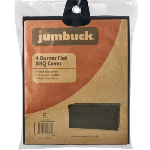 Jumbuck 4 Burner BBQ Cover FLAT TOP Barbecue UV Sun Water Dust Protector Grill