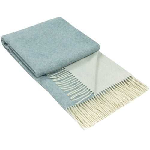 Kensington Throw Blanket - 10% Cashmere/ 90% Super Fine Merino Wool - Light Blue