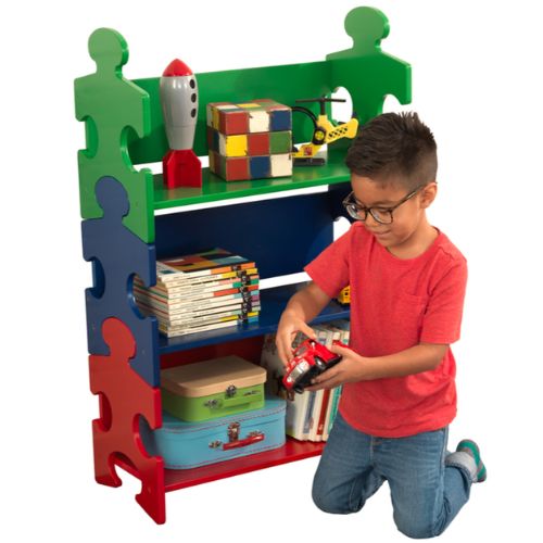 Kids Bookshelf Toys Organiser Display Shelves Storage KidKraft Puzzle Book Shelf