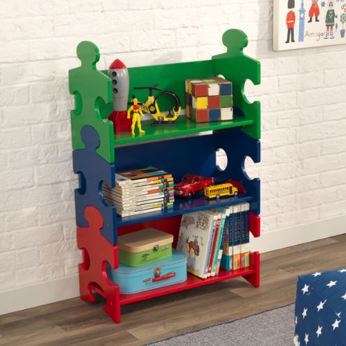 Kids Bookshelf Toys Organiser Display Shelves Storage KidKraft Puzzle Book Shelf