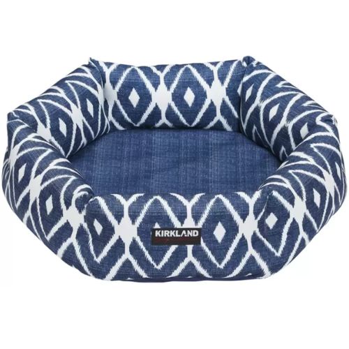 Kirkland Signature Hexagon Cuddler Pet Bed Washable Soft Cushion - Blue