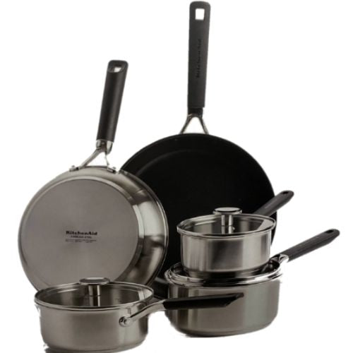 KitchenAid Classic Stainless Steel Nonstick 8 Piece Cookware Pots & Pans Set