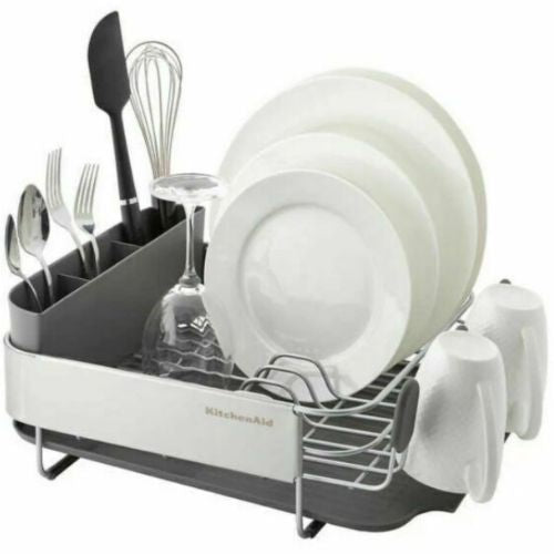 KitchenAid Dish Drying Rack Kitchen Organiser W/ Drainboard Set & Utensil Holder