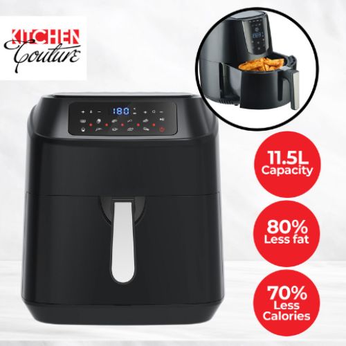 Kitchen Couture Digital Air Fryer 11.5L Multifunctional LCD Display - Black