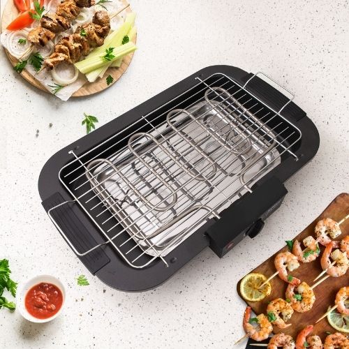 Kitchen Couture Electric Teppanyaki BBQ Grill Non Stick Barbeque Table Top Black