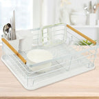 Kitchen Dish Drying Rack with Drainboard and Utensil Holder, Dishes Organiser
