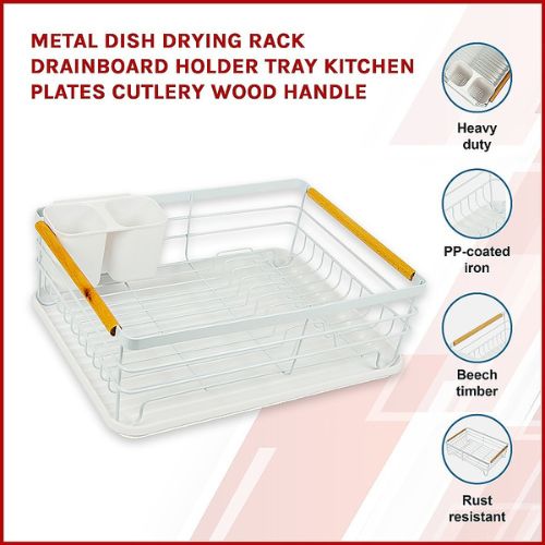Kitchen Dish Drying Rack with Drainboard and Utensil Holder, Dishes Organiser