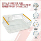 Kitchen Dish Drying Rack with Drainboard and Utensil Holder, Dishes Organiser