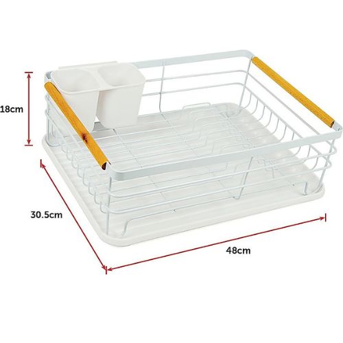Kitchen Dish Drying Rack with Drainboard and Utensil Holder, Dishes Organiser