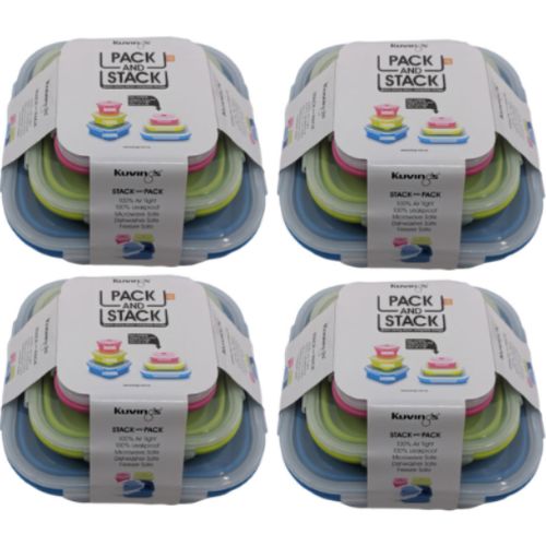 Kuvings Pack & Stack Airtight Food Storage Containers Set of 4 - Jumbo