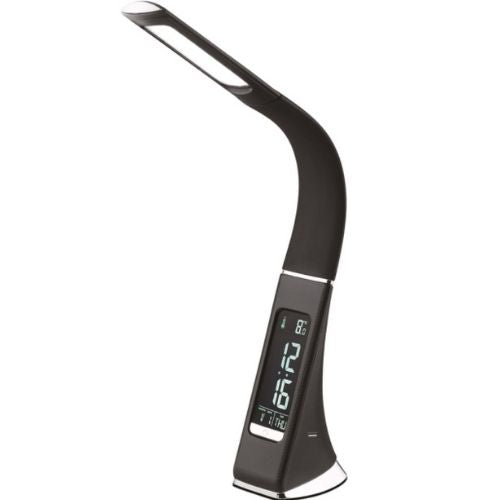 LED Desk Lamp With USB Charging Port & LCD Display Verve Design Black Angus