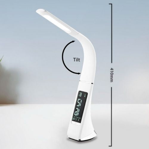 LED Desk Lamp With USB Charging Port & LCD Display Verve Design White Angus