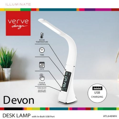 Verve design black devon led store desk lamp