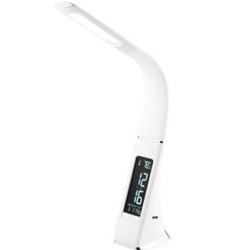 LED Desk Lamp With USB Charging Port & LCD Display Verve Design White Angus